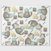 光沢ラッピング紙猫 ラッピングペーパー (フラット)