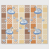 光沢ラッピング紙白鳥 ラッピングペーパー (フラット)