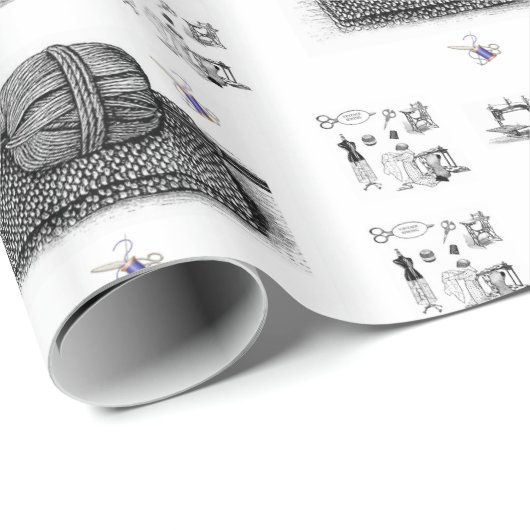 光沢ラッピング紙糸裁縫 ラッピングペーパー (ロールコーナー)