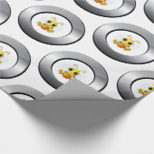 光沢ラッピング紙銀（昆虫）マルハナバチ ラッピングペーパー (角)