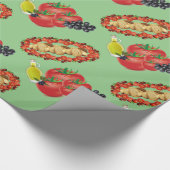 光沢ラッピング紙、オリーブ油オリーブトマト ラッピングペーパー (角)