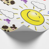 光沢ラッピング紙、カウサンハート蝶 ラッピングペーパー (角)