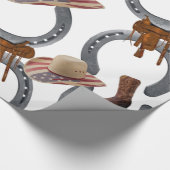 光沢ラッピング紙、カウボーサドル馬靴 ラッピングペーパー (角)