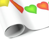 光沢ラッピング紙、カップケーキカラフルハート ラッピングペーパー (ロールコーナー)