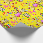 光沢ラッピング紙、キリンハッピーバースデーケーキ ラッピングペーパー (角)