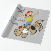 光沢ラッピング紙、サプライズドッグ ラッピングペーパー (アンロールド)