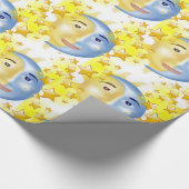 光沢ラッピング紙、サンムーンイエロースターズ ラッピングペーパー (角)