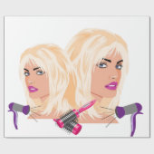 光沢ラッピング紙、スタイリスト美しいサロン ラッピングペーパー (フラット)