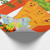 光沢ラッピング紙、ストライプニンジン100%ビーガン ラッピングペーパー (角)