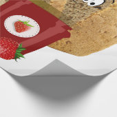 光沢ラッピング紙、ストロベリージャムトースト ラッピングペーパー (角)