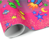 光沢ラッピング紙、スペースエイリアン ラッピングペーパー (ロールコーナー)