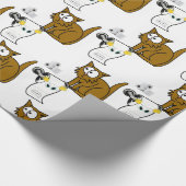 光沢ラッピング紙、トイレ紙猫 ラッピングペーパー (角)