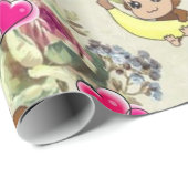 光沢ラッピング紙、バナナモンキーズフローラ ラッピングペーパー (ロールコーナー)