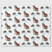 光沢ラッピング紙、ヒョウ踵 ラッピングペーパー (フラット)