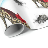 光沢ラッピング紙、ヒョウ踵 ラッピングペーパー (ロールコーナー)