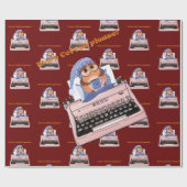 光沢ラッピング紙、ピンクタイプライターコーヒー ラッピングペーパー (フラット)