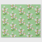 光沢ラッピング紙、フローラバタフライグリーン ラッピングペーパー (フラット)