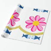 光沢ラッピング紙、フローラ金ゴールド鎖魚 ラッピングペーパー (アンロールド)