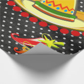 光沢ラッピング紙、ブラックホワイト水玉模様ペッパー ラッピングペーパー (角)