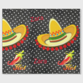 光沢ラッピング紙、ブラックホワイト水玉模様ペッパー ラッピングペーパー (フラット)