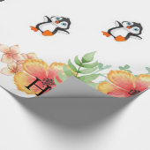 光沢ラッピング紙、ペンギンラブフローラ ラッピングペーパー (角)