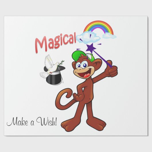 光沢ラッピング紙、レインボーモンキーマジカル ラッピングペーパー (フラット)