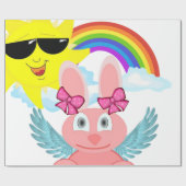 光沢ラッピング紙、レインボーラビットサン ラッピングペーパー (フラット)