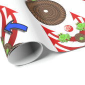 光沢ラッピング紙、ロープ矢印 ラッピングペーパー (ロールコーナー)