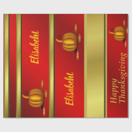 光沢ラッピング紙、感謝祭、カラフル+クラフト ラッピングペーパー