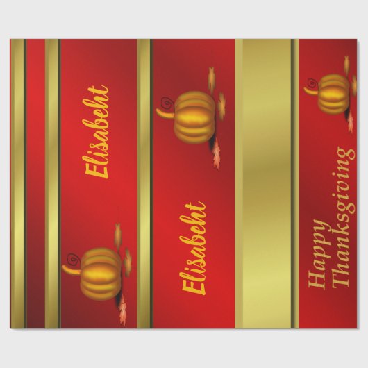 光沢ラッピング紙、感謝祭、カラフル+クラフト ラッピングペーパー (フラット)