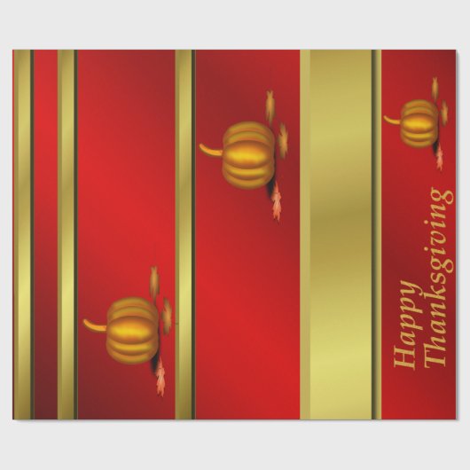 光沢ラッピング紙、感謝祭、カラフル+クラフト ラッピングペーパー (フラット)