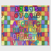 光沢ラッピング紙、数字アルファベットカラー ラッピングペーパー (フラット)