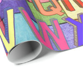 光沢ラッピング紙、数字アルファベットカラー ラッピングペーパー (ロールコーナー)