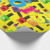 光沢ラッピング紙、爪、 ネイルポーランドイエローカラー ラッピングペーパー (角)