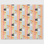 光沢ラッピング紙、白黒スワンストライプ ラッピングペーパー (フラット)