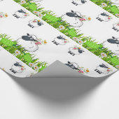 光沢ラッピング紙、羊フローラ ラッピングペーパー (角)