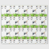 光沢ラッピング紙、羊フローラ ラッピングペーパー (フラット)