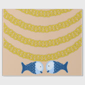 光沢ラッピング紙、金ゴールド鎖魚 ラッピングペーパー (フラット)