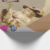 光沢ラッピング紙、音楽ビクトリアンフローラ ラッピングペーパー (角)