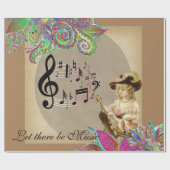 光沢ラッピング紙、音楽ビクトリアンフローラ ラッピングペーパー (フラット)