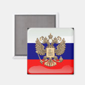 光沢ロシアの旗 マグネット (正面/裏面)