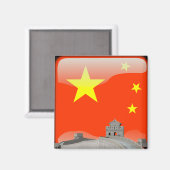 光沢中国の旗 マグネット (正面/裏面)
