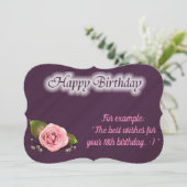 光沢人気があるバラ誕生日カード (スタンド正面)