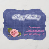 光沢人気があるバラ誕生日カード (正面/裏面)