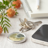 光沢感のあるヘッド抽象芸術 キーホルダー (側面)