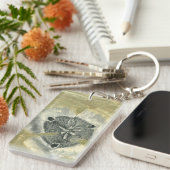 光沢感のあるヘッド抽象芸術 キーホルダー (正面右)