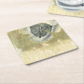 光沢感のあるヘッド抽象芸術 スクエアペーパーコースター (アングル)