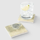 光沢感のあるヘッド抽象芸術 ストーンコースター (横)