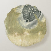 光沢感のあるヘッド抽象芸術 ラウンドクッション (裏面)