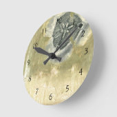 光沢感のあるヘッド抽象芸術 ラウンド壁時計 (傾斜)